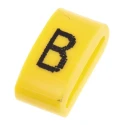HellermannTyton Ovalgrip Pre-Printed Slide-On Cable Marker Black Legend, Yellow PVC, 2.5mm-6mm Cable Diameter, 901-10453