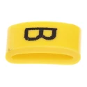 HellermannTyton Ovalgrip Pre-Printed Slide-On Cable Marker Black Legend, Yellow PVC, 2.5mm-6mm Cable Diameter, 901-10453