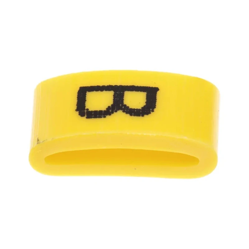 HellermannTyton Ovalgrip Pre-Printed Slide-On Cable Marker Black Legend, Yellow PVC, 2.5mm-6mm Cable Diameter, 901-10453