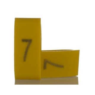 HellermannTyton Ovalgrip Slide-On Cable Marker Black on Yellow, Pre-Printed "7", 6 mm Max Cable Diameter, 2.5 mm 901-10485