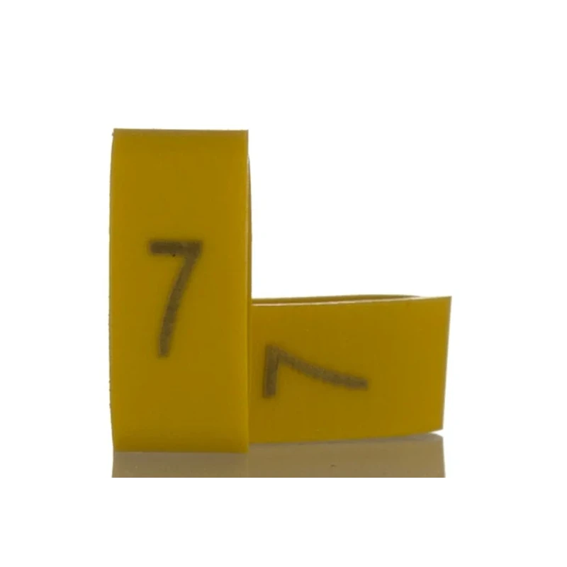 HellermannTyton Ovalgrip Slide-On Cable Marker Black on Yellow, Pre-Printed "7", 6 mm Max Cable Diameter, 2.5 mm 901-10485