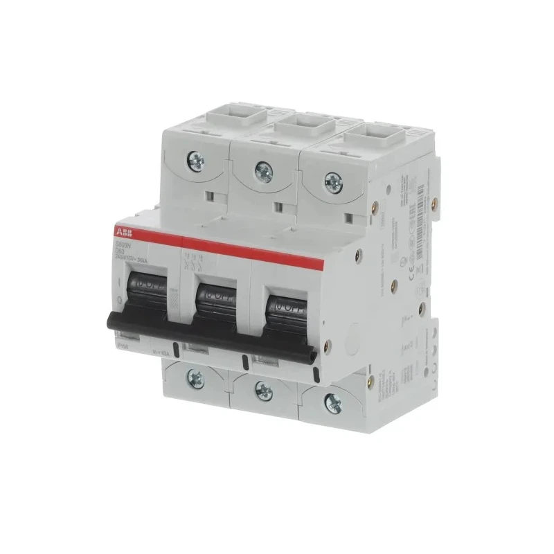 ABB High Performance S800N Miniature Circuit Breaker 3-Pole 63A Type D 690V AC, 375V DC, 6 kA 2CCS893001R0631 S803N-D63