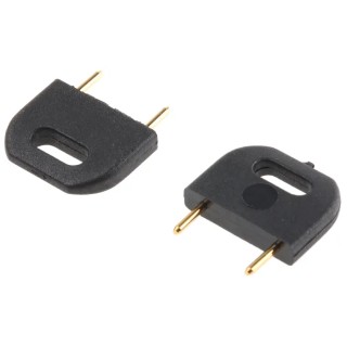 HARWIN D308 Shorting Link Straight Male Black Closed Top 2 Way 1 Row 10.16mm Pitch D3088-98