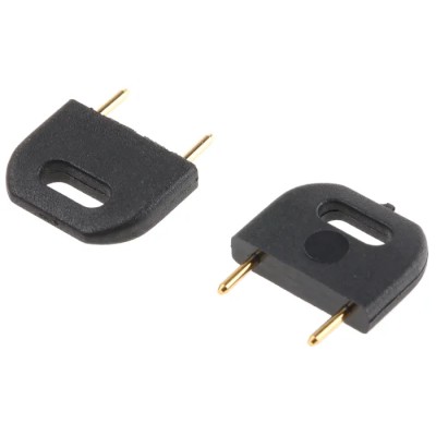 HARWIN D308 Shorting Link Straight Male Black Closed Top 2 Way 1 Row 10.16mm Pitch D3088-98