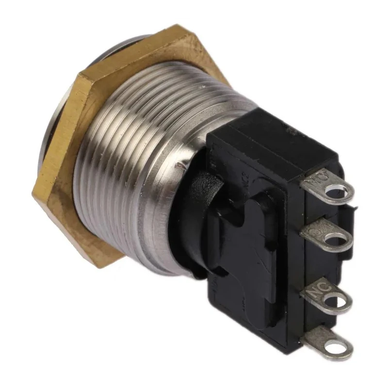 NEUTRAL 76-95 Series Vandal Resistant Momentary Push Button Switch Panel Mount SPDT 19.2 mm Cutout IP67 250V AC 76-9510/4044