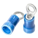 RS PRO PLASTI-GRIP Insulated Crimp Ring Terminal M3.5 Stud Size 16 AWG 14 AWG Wire Size Blue 34158