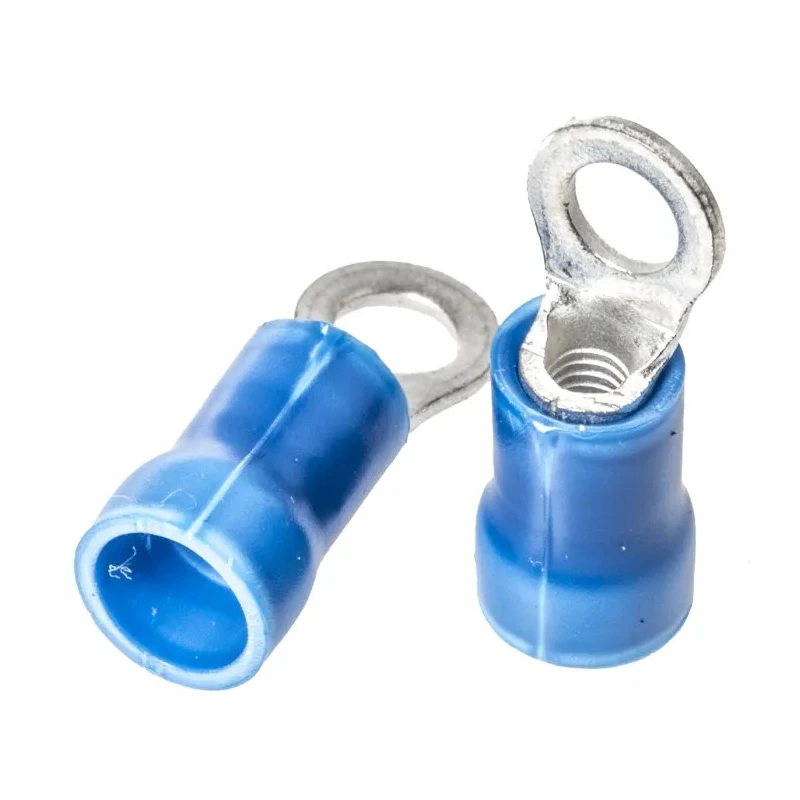 RS PRO PLASTI-GRIP Insulated Crimp Ring Terminal M3.5 Stud Size 16 AWG 14 AWG Wire Size Blue 34158
