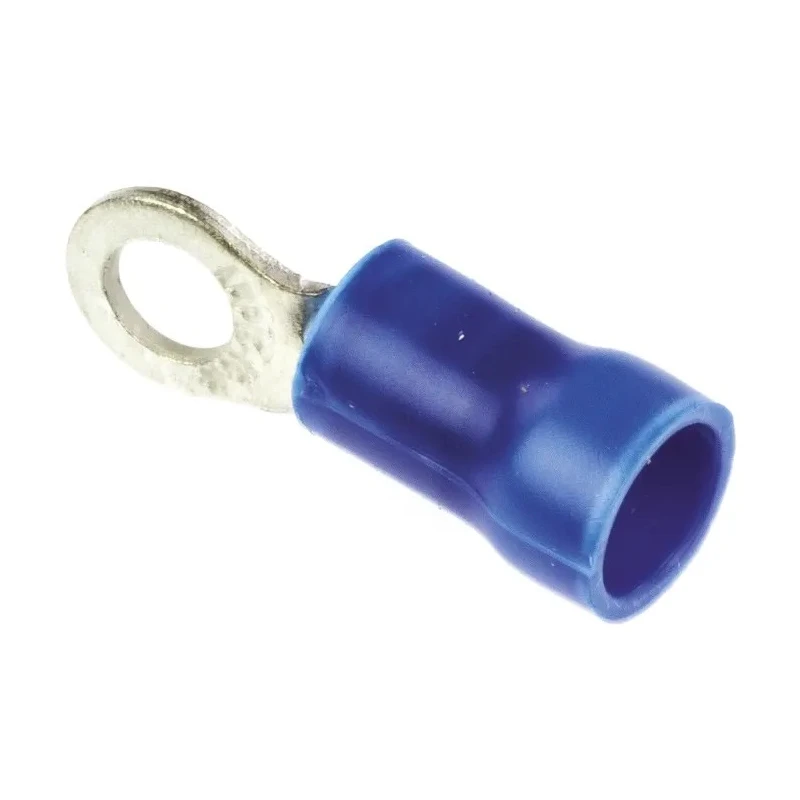 RS PRO PLASTI-GRIP Insulated Crimp Ring Terminal M3.5 Stud Size 16 AWG 14 AWG Wire Size Blue 34158