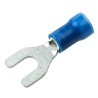 TE Connectivity PLASTI-GRIP Insulated Fork Terminal 16 AWG to 14 AWG M4 Stud Size Vinyl Blue 34166
