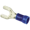 TE Connectivity PLASTI-GRIP Insulated Fork Terminal 16 AWG to 14 AWG M4 Stud Size Vinyl Blue 34166