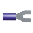 TE Connectivity PLASTI-GRIP Insulated Fork Terminal, 16 AWG to 14 AWG, M3.5 Stud Size, Vinyl Blue 34165