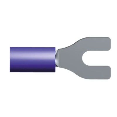 TE Connectivity PLASTI-GRIP Insulated Fork Terminal, 16 AWG to 14 AWG, M3.5 Stud Size, Vinyl Blue 34165