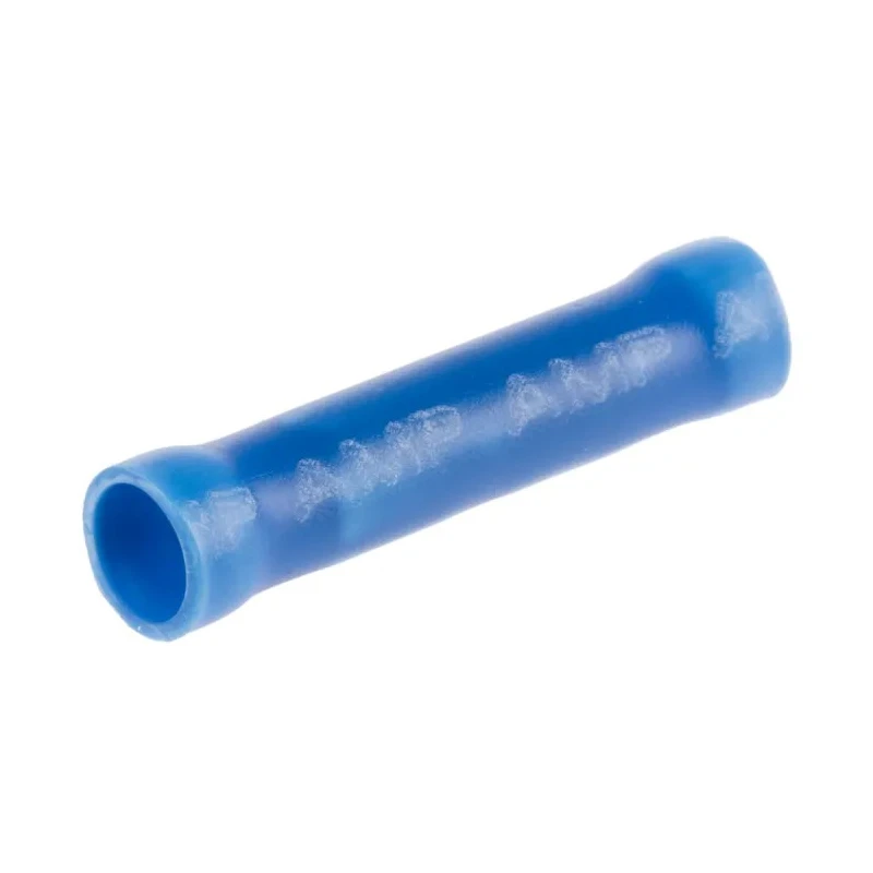 TE Connectivity PLASTI-GRIP Butt Splice Connector Blue Insulated Vinyl 14 AWG Copper Tin Contact 34071