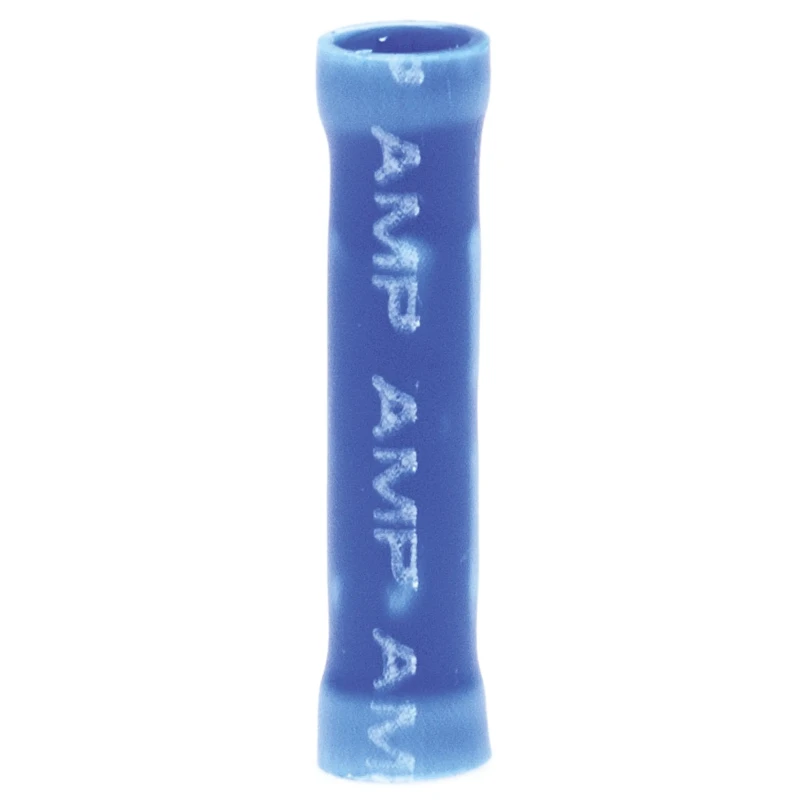 TE Connectivity PLASTI-GRIP Butt Splice Connector Blue Insulated Vinyl 14 AWG Copper Tin Contact 34071