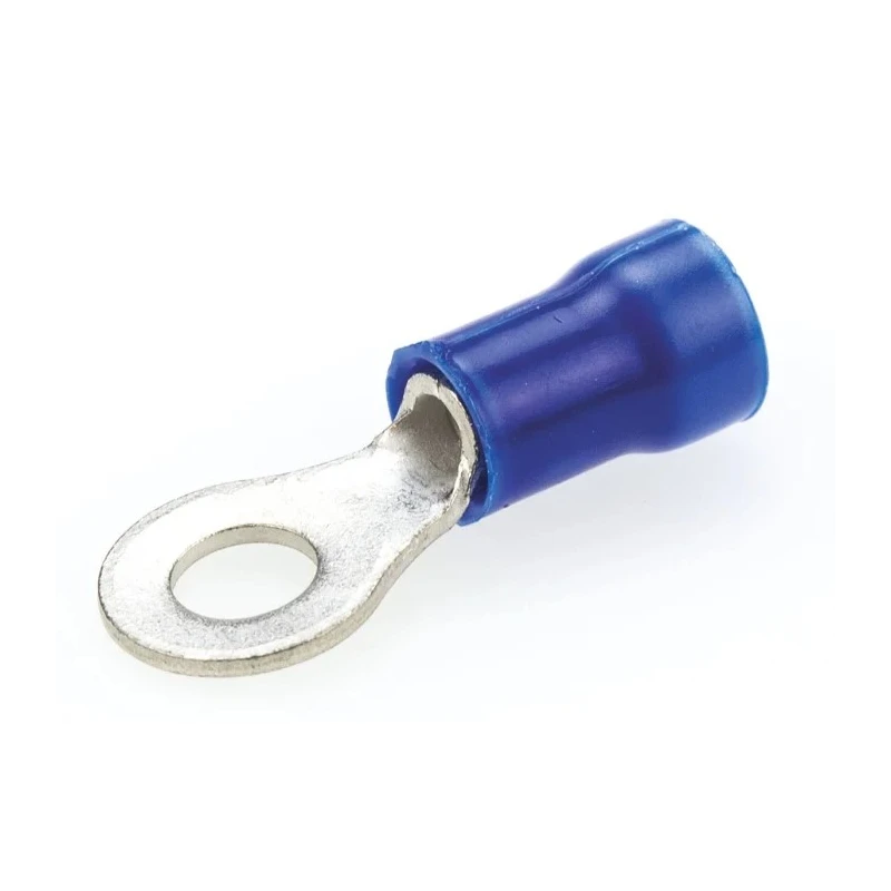RS PRO PLASTI-GRIP Insulated Crimp Ring Terminal M4 Stud Size 16 AWG 14 AWG Wire Size Blue 34160