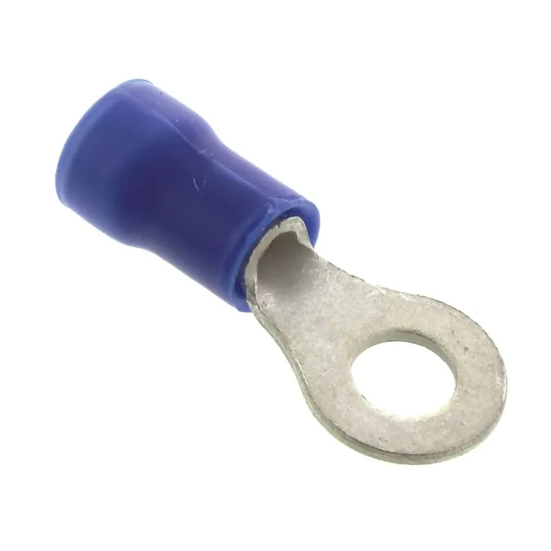 RS PRO PLASTI-GRIP Insulated Crimp Ring Terminal M4 Stud Size 16 AWG 14 AWG Wire Size Blue 34160