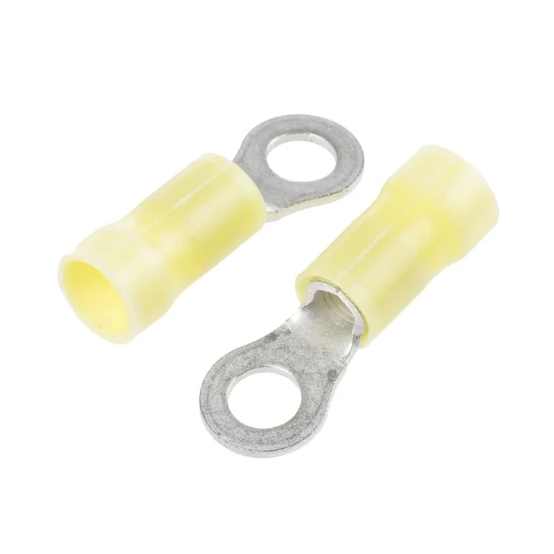 RS PRO PLASTI-GRIP Insulated Crimp Ring Terminal M5 Stud Size 12 AWG 10 AWG Wire Size Yellow 160292