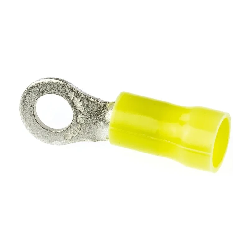 RS PRO PLASTI-GRIP Insulated Crimp Ring Terminal M5 Stud Size 12 AWG 10 AWG Wire Size Yellow 160292