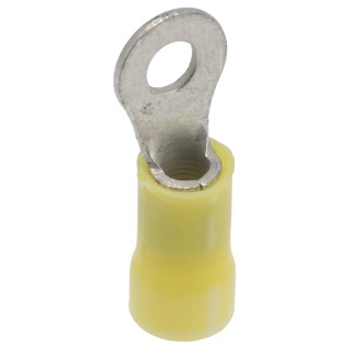 RS PRO PLASTI-GRIP Insulated Crimp Ring Terminal M4 Stud Size 12 AWG to 10 AWG Wire Yellow 34853