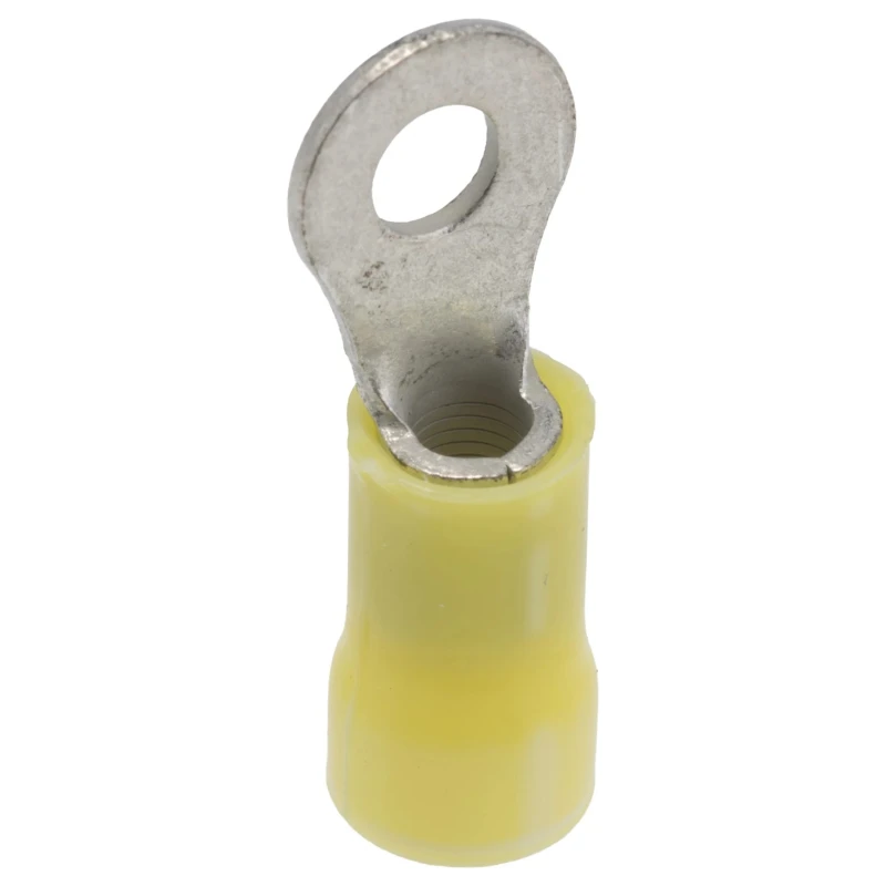 RS PRO PLASTI-GRIP Insulated Crimp Ring Terminal M4 Stud Size 12 AWG to 10 AWG Wire Yellow 34853