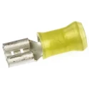 TE Connectivity FASTON .250 Yellow Insulated Female Spade Connector, Crimp, 5.14 mm² Tab Size, 11 AWG to 10 AWG 160314-2