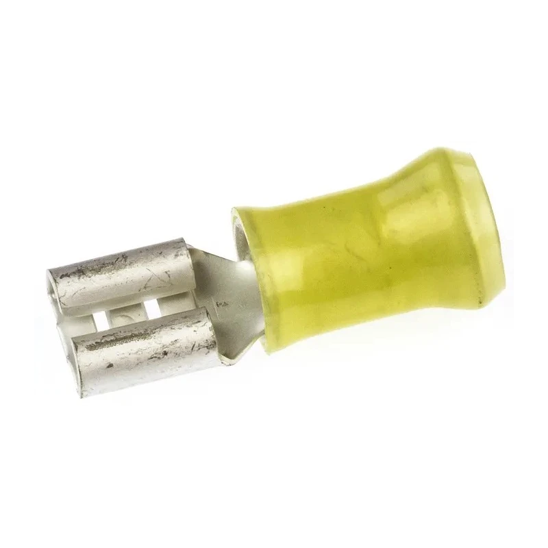 TE Connectivity FASTON .250 Yellow Insulated Female Spade Connector, Crimp, 5.14 mm² Tab Size, 11 AWG to 10 AWG 160314-2