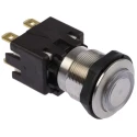 Schurter MSM LA 19 Series Illuminated Push Button Switch, Latching, Panel Mount, DPDT, Blue LED, IP64 1241.6824.1124000