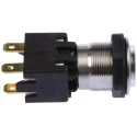 Schurter MSM LA 19 Series Illuminated Push Button Switch, Latching, Panel Mount, DPDT, Blue LED, IP64 1241.6824.1124000