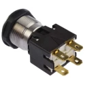 Schurter MSM LA 19 Series Illuminated Push Button Switch, Latching, Panel Mount, DPDT, Blue LED, IP64 1241.6824.1124000