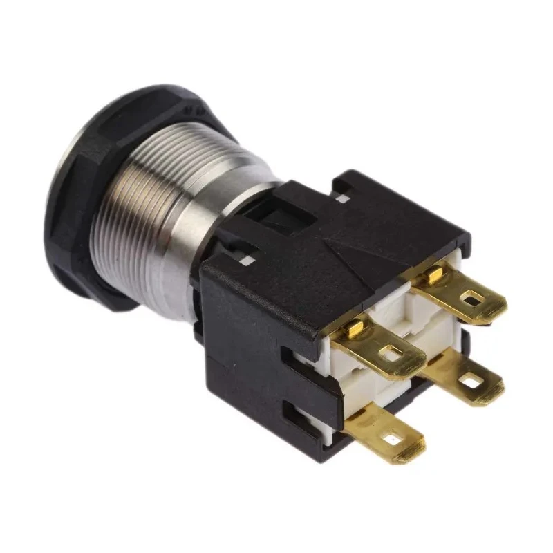 Schurter MSM LA 19 Series Illuminated Push Button Switch, Latching, Panel Mount, DPDT, Blue LED, IP64 1241.6824.1124000