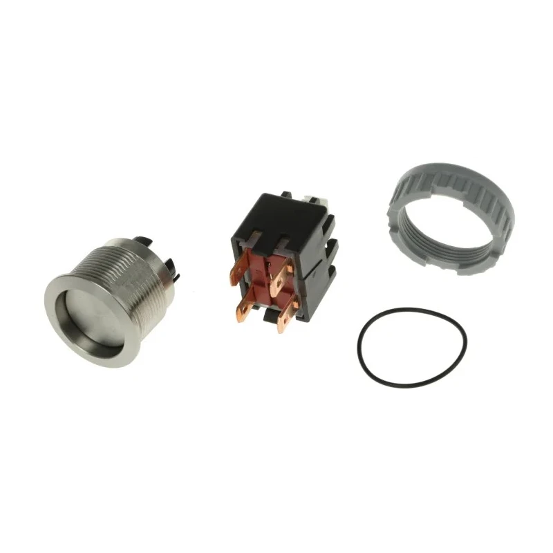 Schurter MSM LA 22 Series Push Button Switch Latching Panel 22 mm Cutout DPDT RGB LED IP00 IP64 125 V dc 1241.6831.1120000