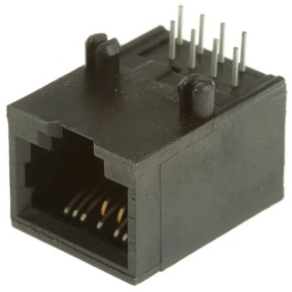 Bel-Stewart SS-71 Series RJ45 Connector Female, Through Hole, Cat5 Unshielded Right Angle 1 Port 8 Way RJ45
