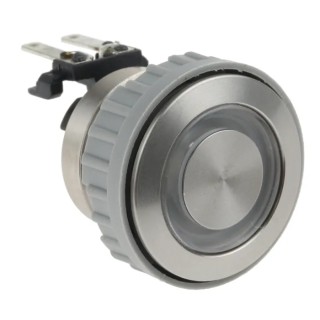 Schurter Illuminated Push Button Switch, Latching, Panel Mount, 22 mm Cutout, DPDT, Blue LED, IP40, 125 V 1241.6834.1124000