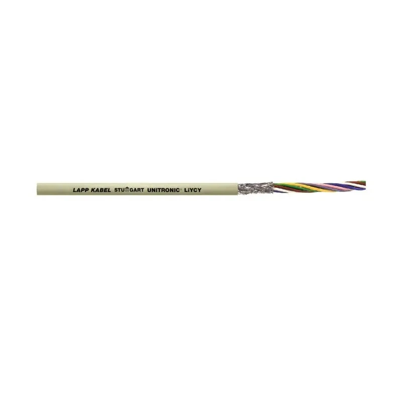 Lapp UNITRONIC LiYCY Data Cable, 2 Cores 1mm² 18 AWG, Screened Stranded, Grey Polyvinyl Chloride Sheath 0034802-100