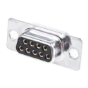 ITT Cannon ORIGINAL D 9 Way Straight Panel Mount D-Sub Connector, 5A, 1.25kV, Steel Housing, Gold over Nickel 121073-2305 D