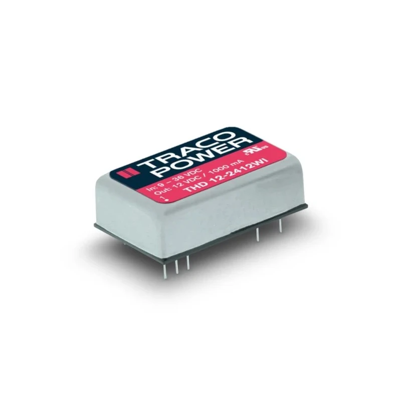 TRACOPOWER DC/DC Converter Through Hole 12V DC Output 1A 36V DC Input 9V Input 12W THD 12-2412WI