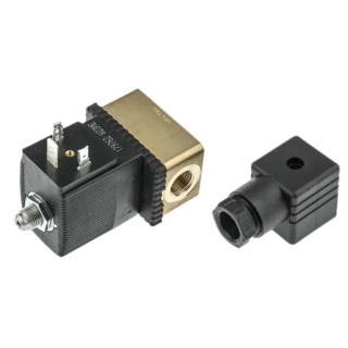 RS PRO 3 Port NC Solenoid Valve 24V DC Brass Body 6.35 mm Orifice Diameter 2mm 125348
