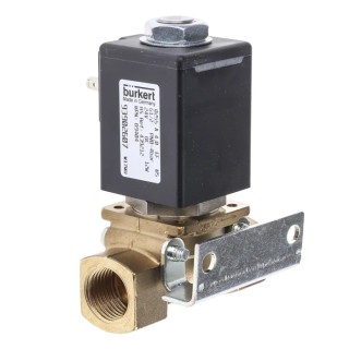Burkert Solenoid Valve 2 Port Normally Closed Brass Body Threaded 24V DC 1/2 in G 089404