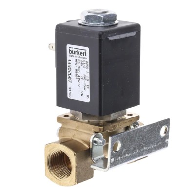 Burkert Solenoid Valve 2 Port Normally Closed Brass Body Threaded 24V DC 1/2 in G 089404