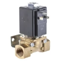 Burkert Solenoid Valve 2 Port Normally Closed Brass Body Threaded 24V DC 1/2 in G 089404