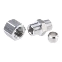 Legris Stainless Steel Pipe Fitting Straight Hexagon Coupler Male BSP 1/8 in 1805 06 10