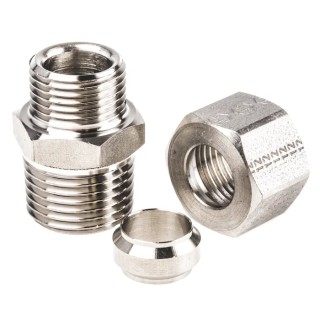 Legris Stainless Steel Pipe Fitting Straight Hexagon Coupler Male BSP 1/2 in 1805 12 21