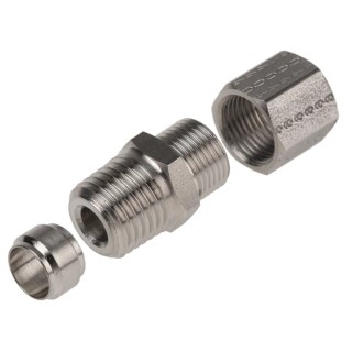 Legris Stainless Steel Pipe Fitting Straight Hexagon Coupler Male BSP 1/4 in 1805 08 13