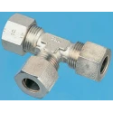 Legris Stainless Steel T Hexagon Tee Compression Pipe Fitting 80 bar Operating Pressure 250°C Max Operating 1804 12 00