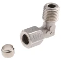 Legris Stainless Steel Pipe Fitting 90° Hexagon Elbow Male BSPT 1/4 in 1809 08 13