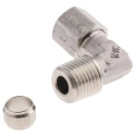 Legris Stainless Steel Pipe Fitting 90° Hexagon Elbow Male BSPT 1/4 in 1809 08 13