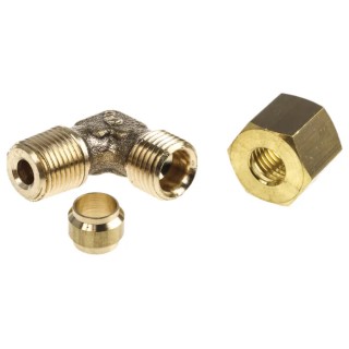 Legris Pneumatic Brass Pipe Fitting Compression Compression Elbow Male BSPT 1/8 in to Female Metric 6 mm 0109 06 10
