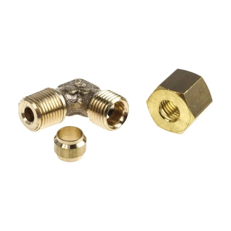 Legris Pneumatic Brass Pipe Fitting Compression Compression Elbow Male BSPT 1/8 in to Female Metric 6 mm 0109 06 10