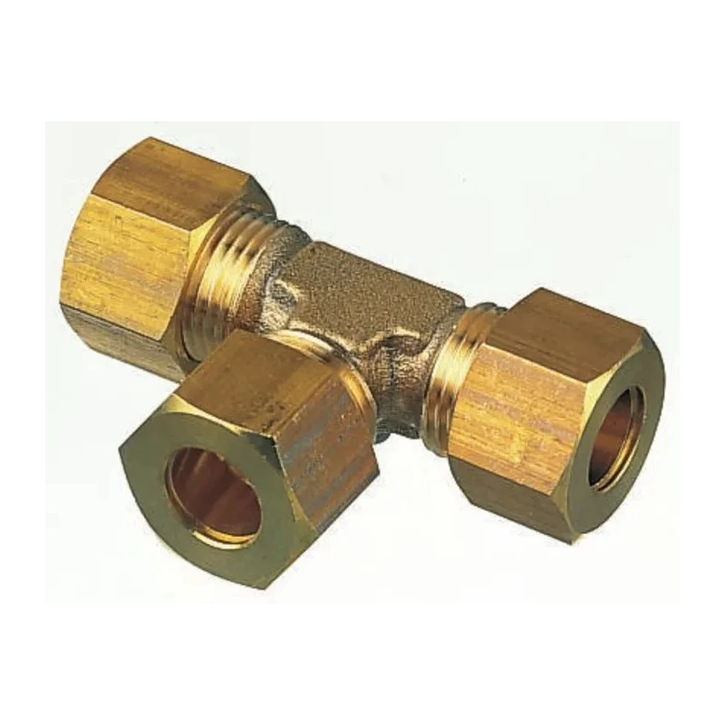 Legris Pneumatic Fitting Brass Compression Equal Tee Female Metric 1/2 in to Female 12 mm 0104 12 00