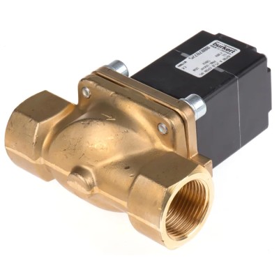 Burkert Solenoid Valve 2 Port NC Brass Body 25 mm Orifice 230V AC 16 bar Max Pressure 078725